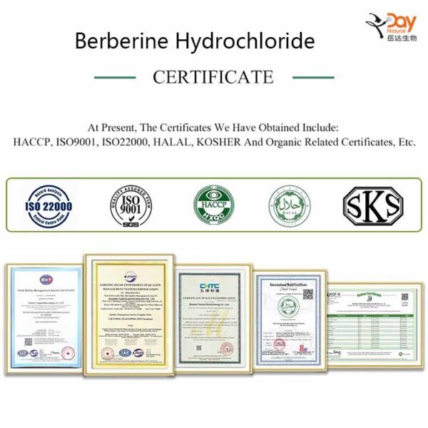 Berberine Hydrochloride Certificate